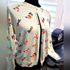 Ann Taylor Factory Floral Cardigan Sweater